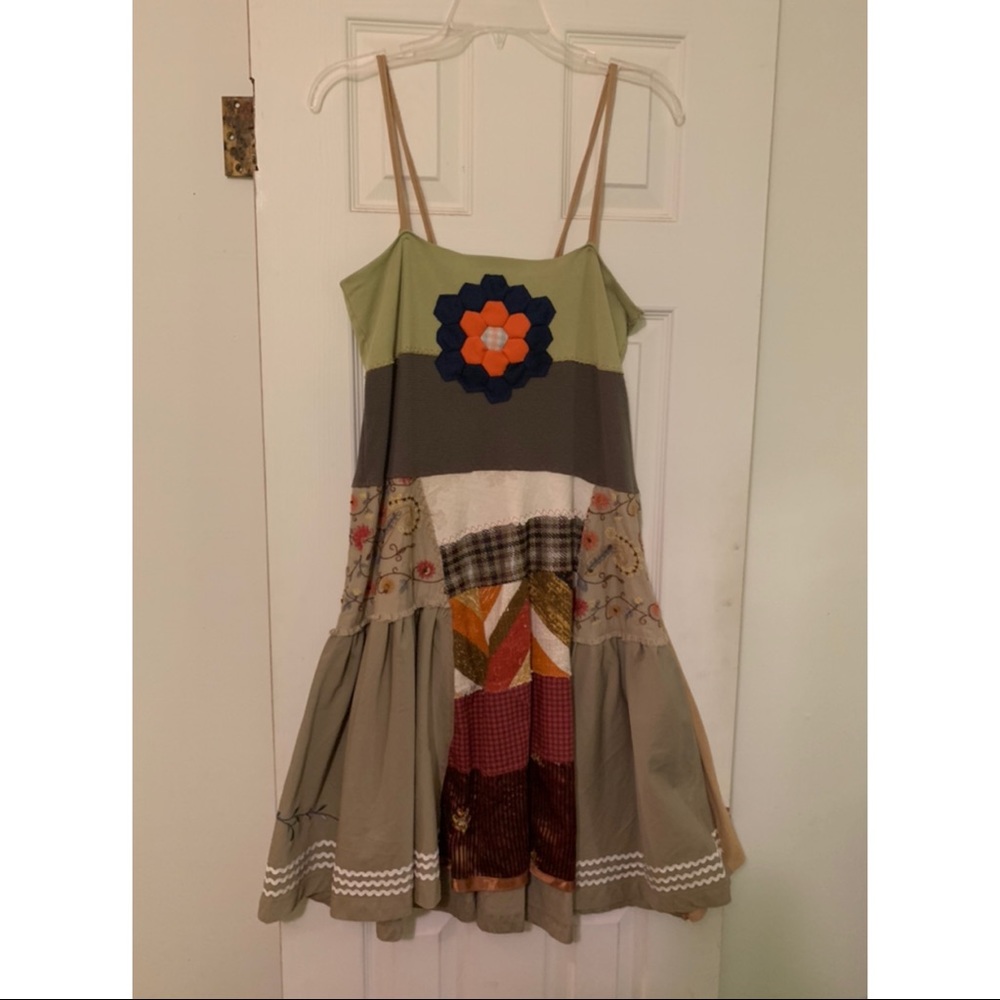 Patchwork Spaghetti Strap Dress
